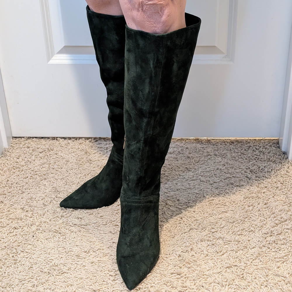 NWOT Naturalizer Tall Dark Green Suede Boots